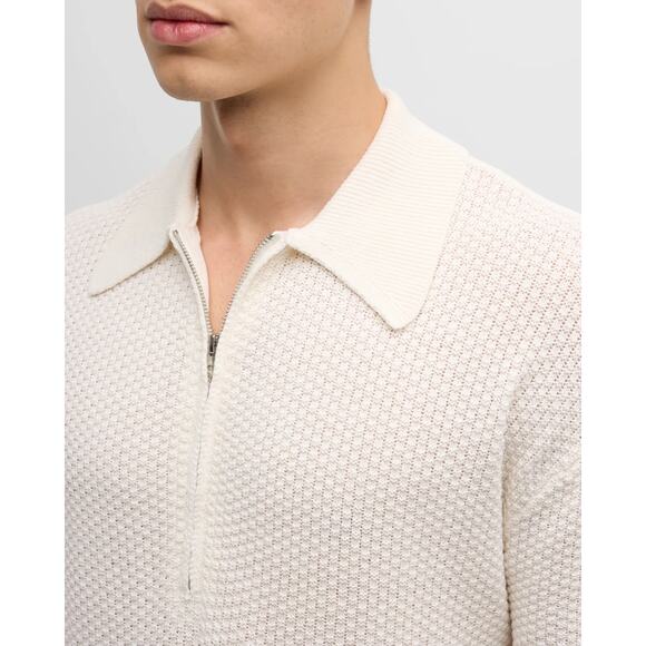 SER.O.YA Archer Knit Zip Polo Men’s Oversized Ivory XL NWOT $198 - Picture 9 of 11